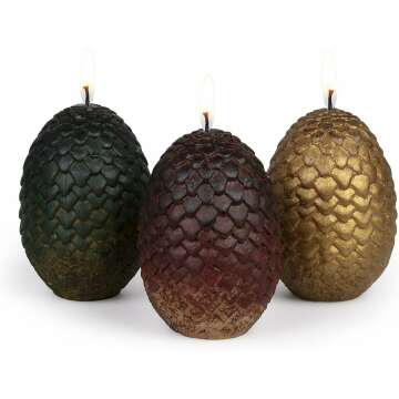 Game of Thrones Dragon Egg Replica Candles Set - Official Gift for Fans