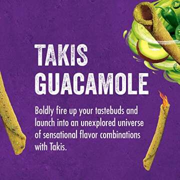 Takis Guacamole Rolled Tortilla Chips, Guacamole Artificially Flavored, 9.9 Ounce Bag