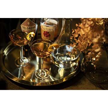 SAY HO UM Vintage Crystal Champagne Coupe Glasses | Set of 4 | 4-5 oz Classic Cocktail Glassware - M...