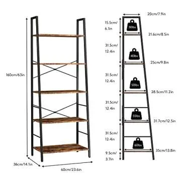 Yusong Ladder Bookshelf - Stylish 5-Tier Storage Solution