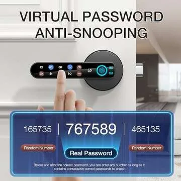 Fingerprint Door Lock, Smart Door knob,biometric Door Lock，with passcode keypad keyless Entry Door Handle，for Bedroom Home Hotel Office Apartment Blac