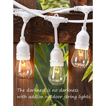 Addlon 48 FT Outdoor String Lights with Edison Bulbs