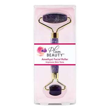 Plum Beauty Amethyst Facial Roller for Youthful Skin and Glow