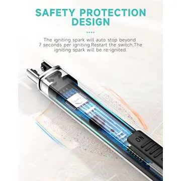 Candle Lighter, Electric Rechargeable Arc Lighter with LED Battery Display Portable USB Charging Flame-Less Windproof Lighters for Light Candles Gas Stoves Camping Barbecue(Black)