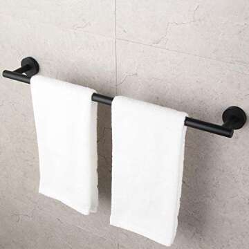 GERZWY Bathroom Towel Bar 33" Stainless Steel Towel Bar Matte Black Contemporary Style Wall Mount for Bath Kitchen AG1101C85-BK