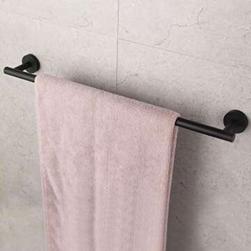 GERZWY Bathroom Towel Bar 33" Stainless Steel Towel Bar Matte Black Contemporary Style Wall Mount for Bath Kitchen AG1101C85-BK