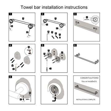 GERZWY Bathroom Towel Bar 33" Stainless Steel Towel Bar Matte Black Contemporary Style Wall Mount for Bath Kitchen AG1101C85-BK