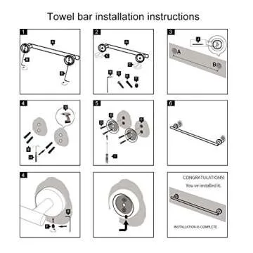 GERZWY 33" Stainless Steel Towel Bar in Matte Black