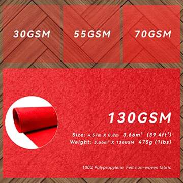 EZLucky Red Carpet Runner for Events 2.6x15 ft