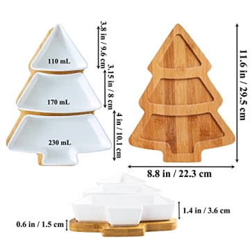 Big White Tree Plates Set for Snacks and Appetizers