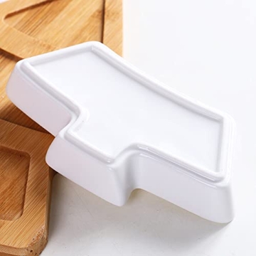 Big White Tree Plates Set for Snacks and Appetizers