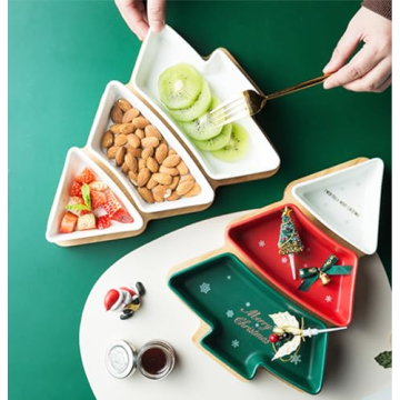 Big White Tree Plates Set for Snacks and Appetizers