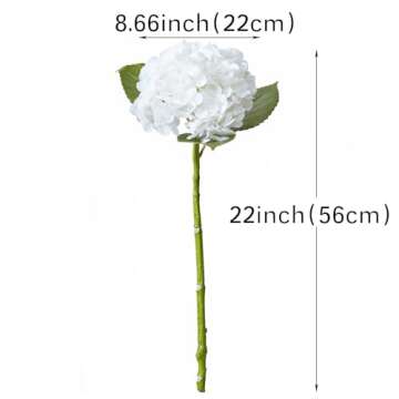 DUYONE 4Pcs 22 inch Lifelike Artificial Hydrangea,2 White & 2 Light Green Large Real Touch Flowers Artificial Flowers Dry Flowers Outdoor Wedding Christmas Office Family Party Living Room Table Deco