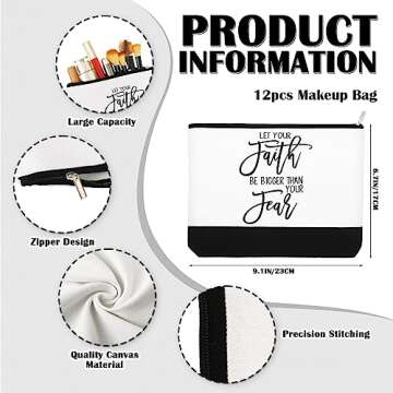 Sanwuta 30pcs Inspirational Gifts for Women Make up Bags Bulk Cosmetic Bags Employee Appreciation Bl...