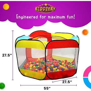 Kids Ball Pit Play Tent with 100 Balls for Fun
