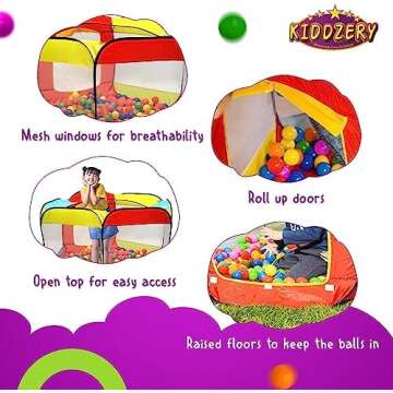 Kids Ball Pit Play Tent with 100 Balls for Fun
