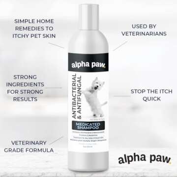 Smiling Paws Pet Medicated Shampoo for Dogs & Cats - Dog Shampoo for Smelly Dogs - Passionfruit Scent (16oz)