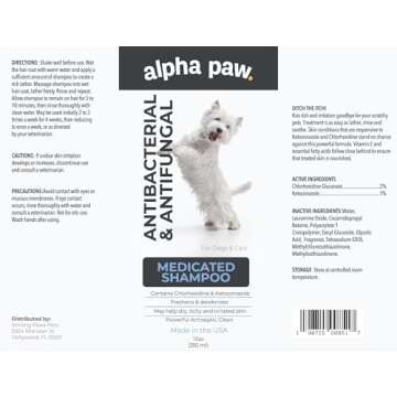 Smiling Paws Pet Medicated Shampoo for Dogs & Cats - Dog Shampoo for Smelly Dogs - Passionfruit Scent (16oz)