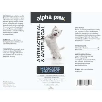 Smiling Paws Pet Medicated Shampoo for Dogs & Cats - Dog Shampoo for Smelly Dogs - Passionfruit Scent (16oz)