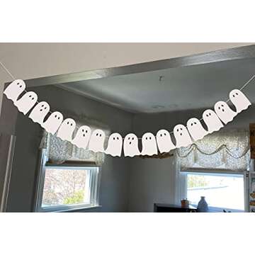 Adorable Halloween Ghost Garland for Festive Decor