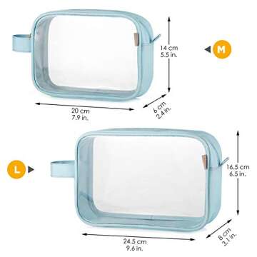 GAGAKU 2pcs Clear Toiletry Bag TSA Approved Travel Toiletry Bags Liquid Bag with Handle Strap, Water...