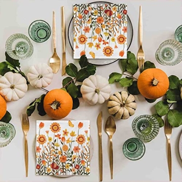 AnyDesign Fall Napkins 80 Pack for Thanksgiving Decorations