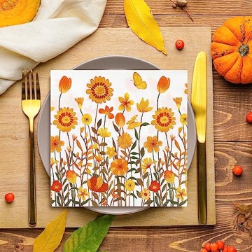 AnyDesign Fall Napkins 80 Pack for Thanksgiving Decorations