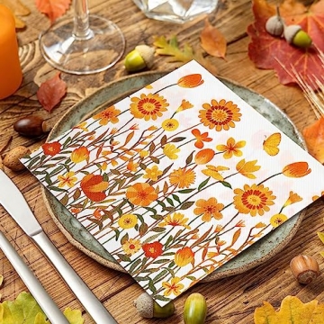 AnyDesign Fall Napkins 80 Pack for Thanksgiving Decorations