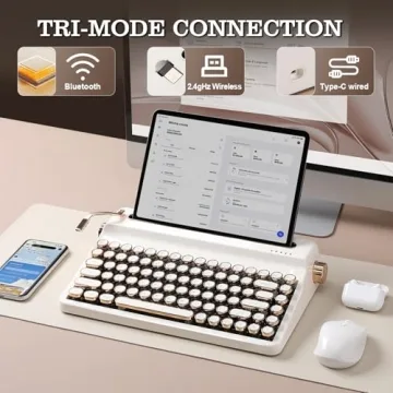 YUNZII QL75 Retro Typewriter Wireless Mechanical Keyboard