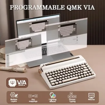 YUNZII QL75 Retro Typewriter Wireless Mechanical Keyboard