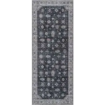 Adiva Washable Area Rug with Non-Slip Backing - Stylish & Safe
