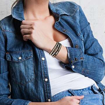 SPUNKYsoul Harmonious Healing: Handmade 3-Wrap Amazonite Leather Bracelet with Adjustable Closure for Women - Natural Beaded Jewelry for Women