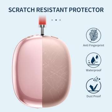 Fintie Case Cover for AirPods Max Headphones, Soft TPU Clear Anti-Scratch Protective Cover for AirPo...