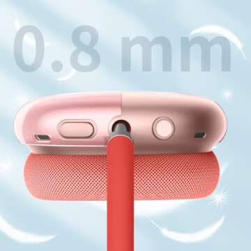 Fintie Case Cover for AirPods Max Headphones, Soft TPU Clear Anti-Scratch Protective Cover for AirPod Max, Transparent Accessories Skin Protector for Airpods Max Headphones (Clear Pink)