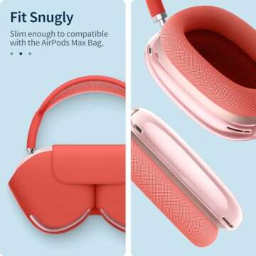 Fintie Case Cover for AirPods Max Headphones, Soft TPU Clear Anti-Scratch Protective Cover for AirPod Max, Transparent Accessories Skin Protector for Airpods Max Headphones (Clear Pink)