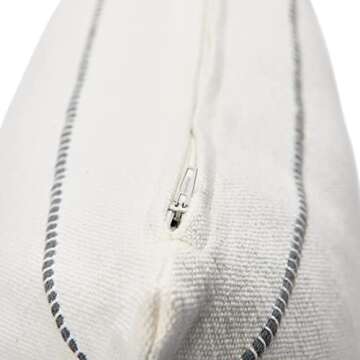 Creative Co-Op 20" Square Interwoven Striped Cotton Pillow Cover