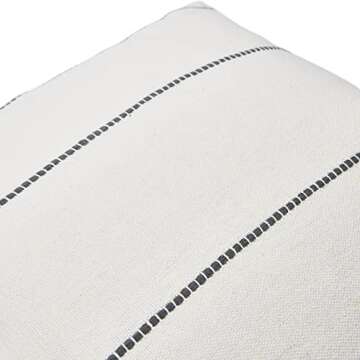 Creative Co-Op 20" Square Interwoven Striped Cotton Pillow Cover