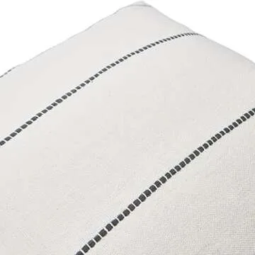 Creative Co-Op 20" Square Interwoven Striped Cotton Pillow Cover