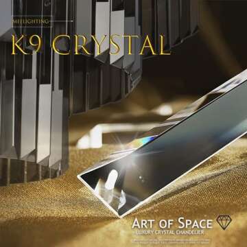 MEELIGHTING 16Lights Smoke Crystal Chandelier Modern Chandeliers Lighting Pendant Ceiling Light Fixture 5-Tier for Dining Room Living Room Bedroom, Chrome Finished W31.5''