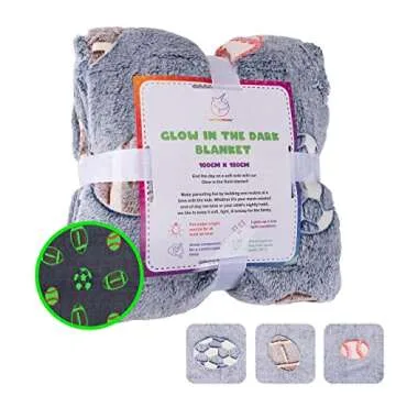 Glow in The Dark Blanket for Kids - Super Soft Cozy Gift
