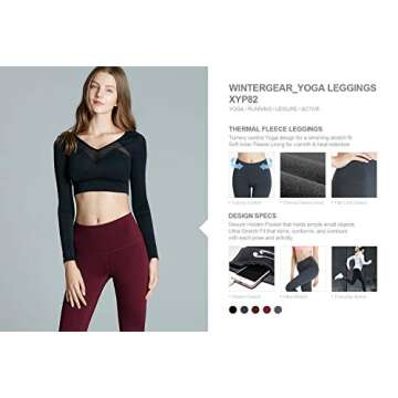 TSLA Women's Thermal Yoga Pants, High Waist Warm Fleece Lined Leggings, Winter Workout Running Tights with Pockets, Winter No Side Pocket Spacedyeblack, X-Small