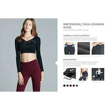 TSLA Women's Thermal Yoga Pants, High Waist Warm Fleece Lined Leggings, Winter Workout Running Tights with Pockets, Winter No Side Pocket Spacedyeblack, X-Small