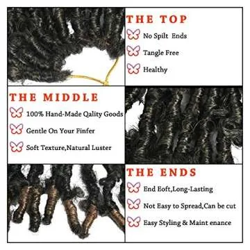 YEBO Butterfly Locs Hair - 7 Packs Pre-Looped Extensions