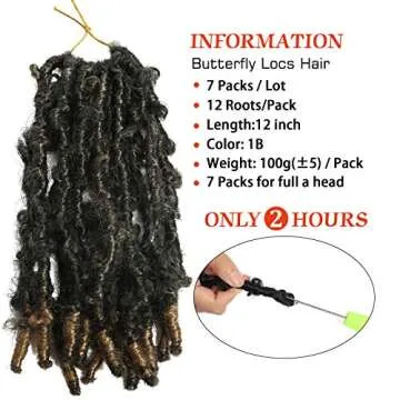 YEBO Butterfly Locs Hair - 7 Packs Pre-Looped Extensions