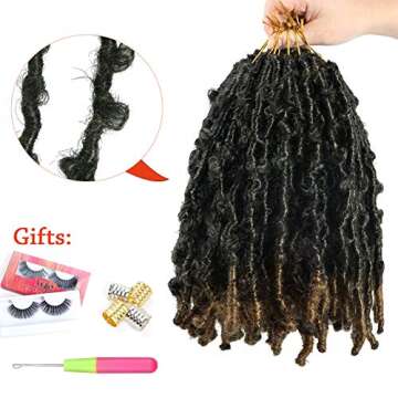 YEBO Butterfly Locs Hair - 7 Packs Pre-Looped Extensions
