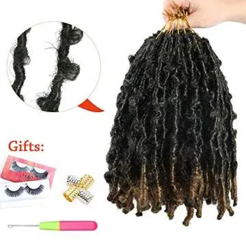 YEBO Butterfly Locs Hair - 7 Packs Pre-Looped Extensions