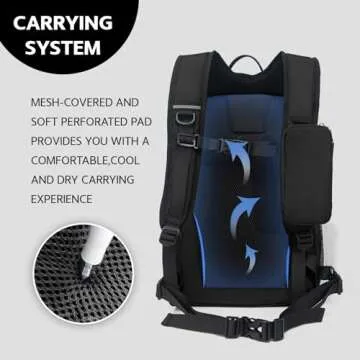 PS Le Periple Small Hiking Backpack, 20L Lightweight Travel Backpack with Phone Pocket, Hiking Daypack for Women Men,Black