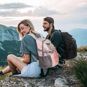 PS Le Periple Small Hiking Backpack, 20L Lightweight Travel Backpack with Phone Pocket, Hiking Daypack for Women Men,Black