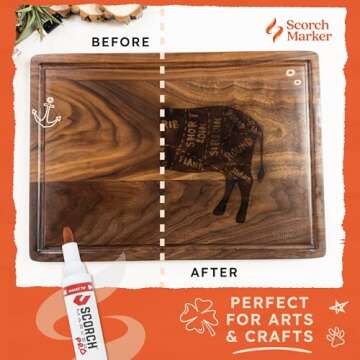 Scorch Marker - Woodburning Pen, Wood Engraver, Non Toxic Marker, with Foam Tip and Brush, Wood Burner Pen, for Do-it-Yourself, Art and Craft Kit, Pyrography, Wood Working, Wood Burning
