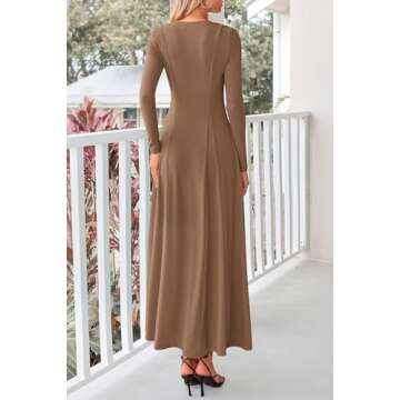 PRETTYGARDEN Casual Maxi Dress for Women 2025 Spring Fashion Long Sleeve Button Fit and Flare Long F...